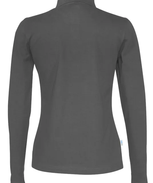 POLO PIQUE LONG SLEEVE LADY - GOTS GECERTIFICEERD Antraciet