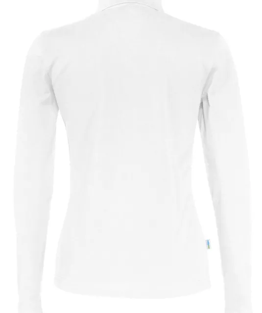POLO PIQUE LONG SLEEVE LADY - GOTS GECERTIFICEERD Wit