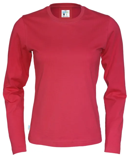 T-SHIRT LONG SLEEVE LADY - GOTS GECERTIFICEERD Rood