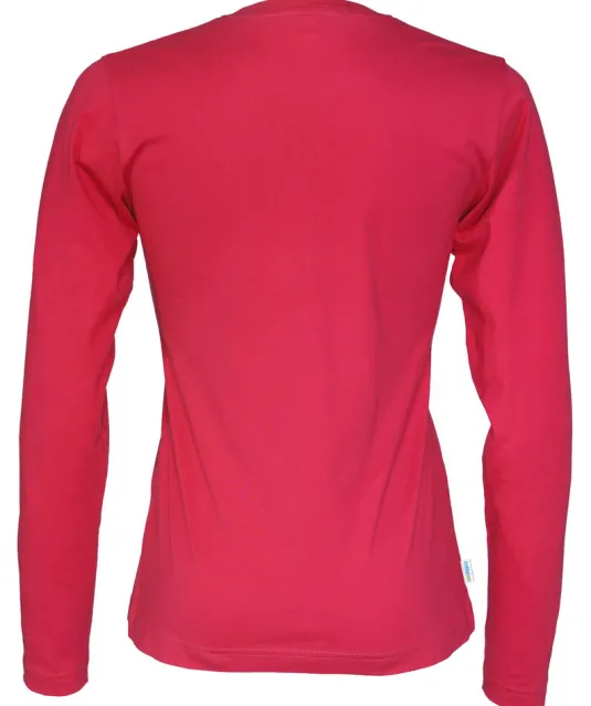 T-SHIRT LONG SLEEVE LADY - GOTS GECERTIFICEERD Rood