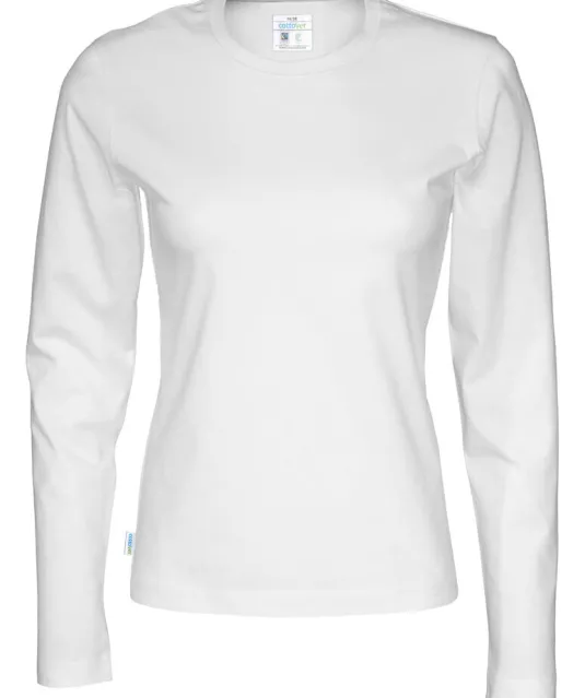 T-SHIRT LONG SLEEVE LADY - GOTS GECERTIFICEERD Wit
