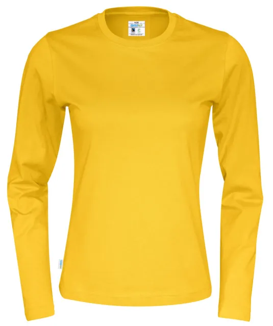 T-SHIRT LONG SLEEVE LADY - GOTS GECERTIFICEERD Geel