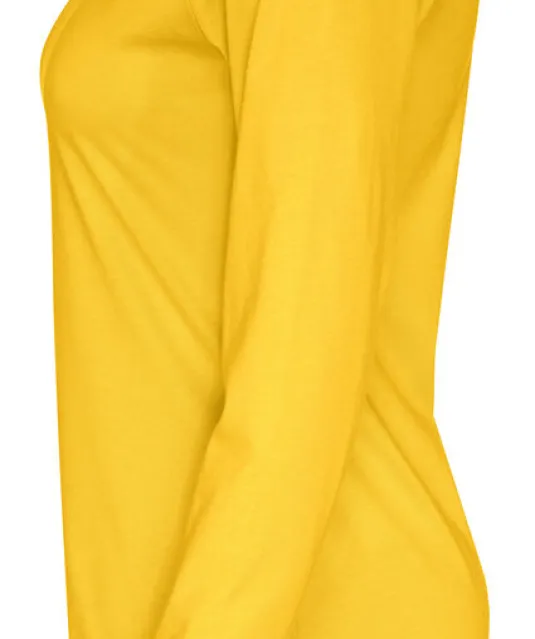 T-SHIRT LONG SLEEVE LADY - GOTS GECERTIFICEERD Geel