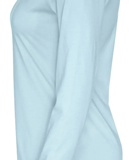 T-SHIRT LONG SLEEVE LADY - GOTS GECERTIFICEERD Lichtblauw