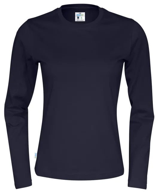 T-SHIRT LONG SLEEVE LADY - GOTS GECERTIFICEERD Marine
