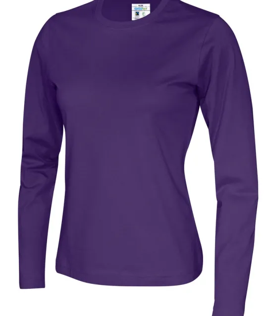 T-SHIRT LONG SLEEVE LADY - GOTS GECERTIFICEERD Paars