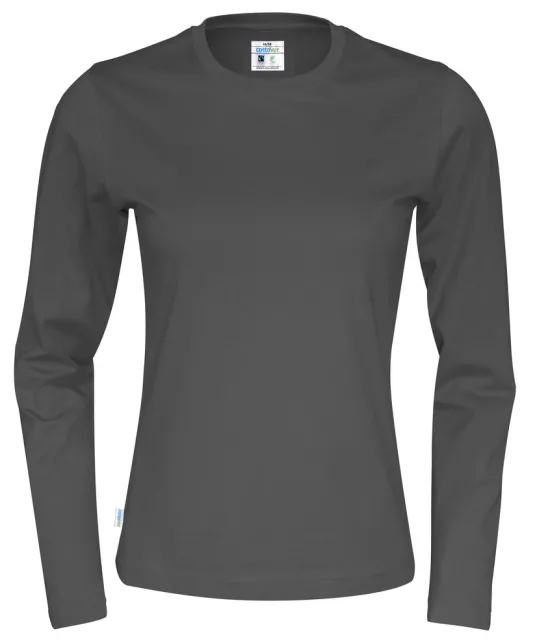 T-SHIRT LONG SLEEVE LADY - GOTS GECERTIFICEERD Antraciet