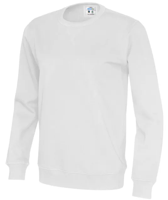 SWEATER CREW NECK UNISEX - GOTS GECERTIFICEERD Wit