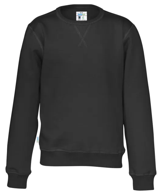 SWEATER CREW NECK KID - GOTS GECERTIFICEERD Zwart