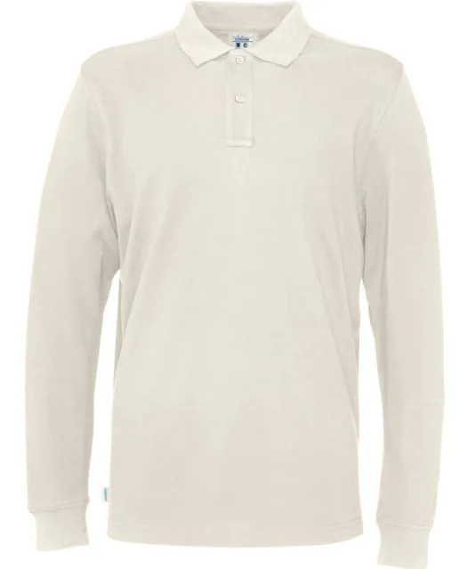 POLO PIQUE LONG SLEEVE MAN - GOTS GECERTIFICEERD Ecru