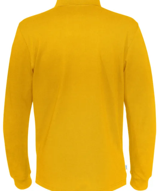 POLO PIQUE LONG SLEEVE MAN - GOTS GECERTIFICEERD Geel