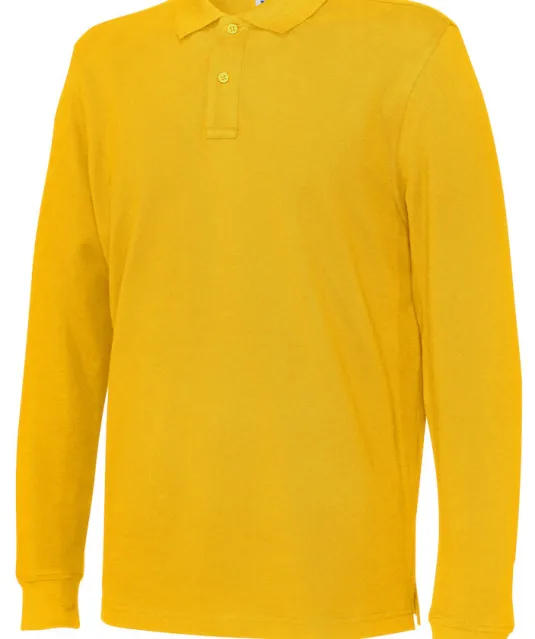 POLO PIQUE LONG SLEEVE MAN - GOTS GECERTIFICEERD Geel