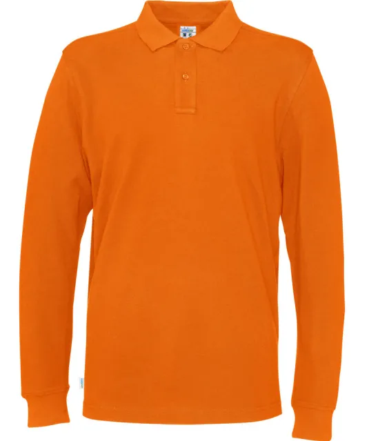 POLO PIQUE LONG SLEEVE MAN - GOTS GECERTIFICEERD Oranje