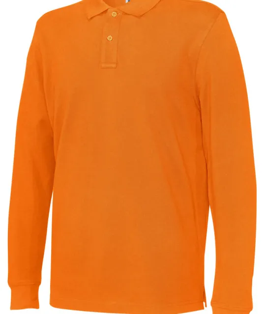 POLO PIQUE LONG SLEEVE MAN - GOTS GECERTIFICEERD Oranje