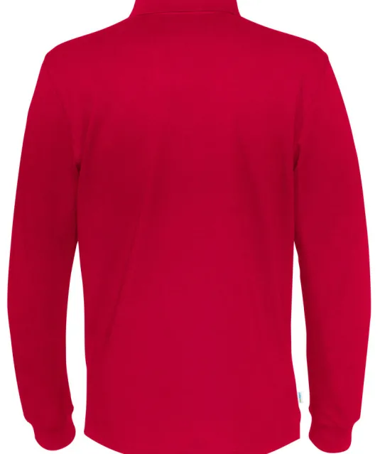 POLO PIQUE LONG SLEEVE MAN - GOTS GECERTIFICEERD Rood