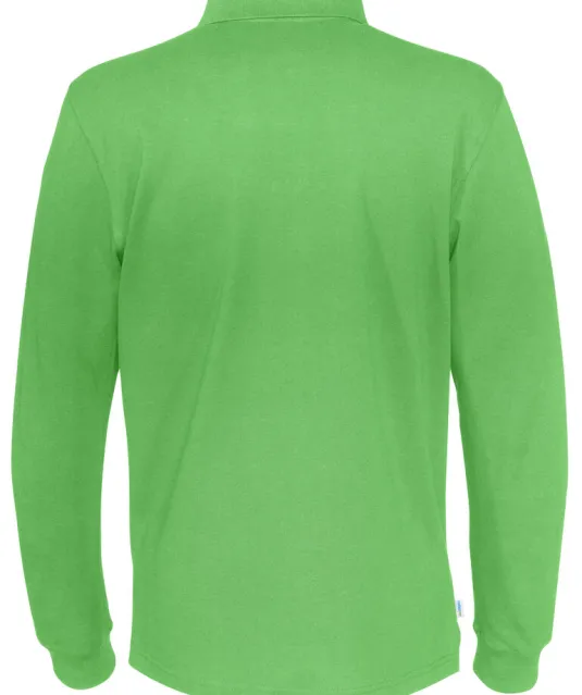 POLO PIQUE LONG SLEEVE MAN - GOTS GECERTIFICEERD Groen