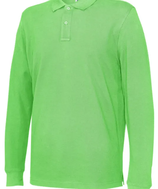 POLO PIQUE LONG SLEEVE MAN - GOTS GECERTIFICEERD Groen