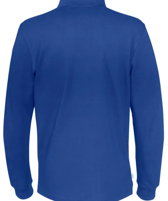 POLO PIQUE LONG SLEEVE MAN - GOTS GECERTIFICEERD Blauw