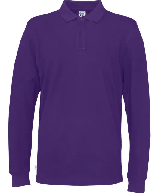 POLO PIQUE LONG SLEEVE MAN - GOTS GECERTIFICEERD Paars