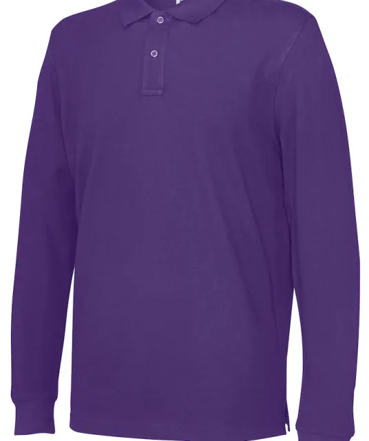 POLO PIQUE LONG SLEEVE MAN - GOTS GECERTIFICEERD Paars