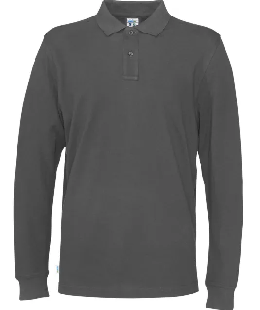 POLO PIQUE LONG SLEEVE MAN - GOTS GECERTIFICEERD Antraciet