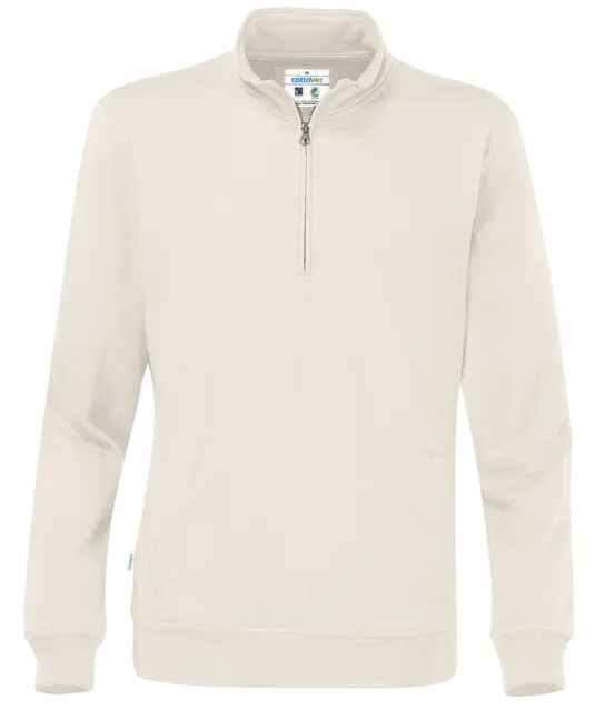 SWEATER HALF ZIP UNISEX - GOTS GECERTIFICEERD Ecru