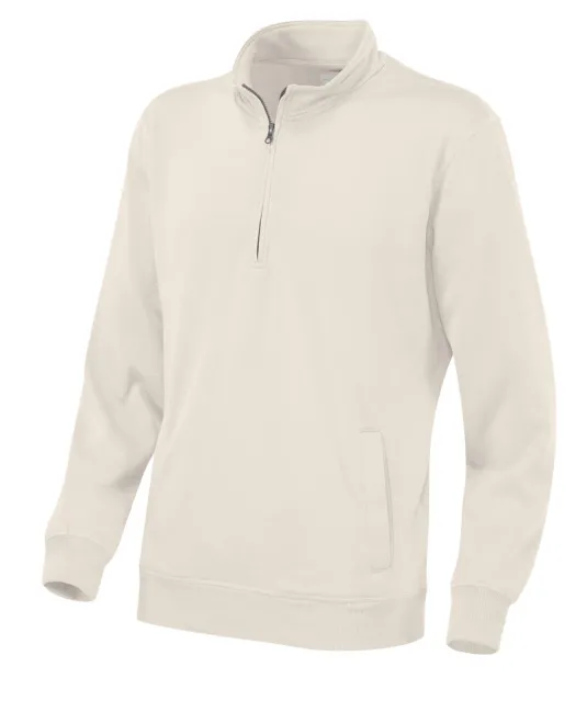SWEATER HALF ZIP UNISEX - GOTS GECERTIFICEERD Ecru