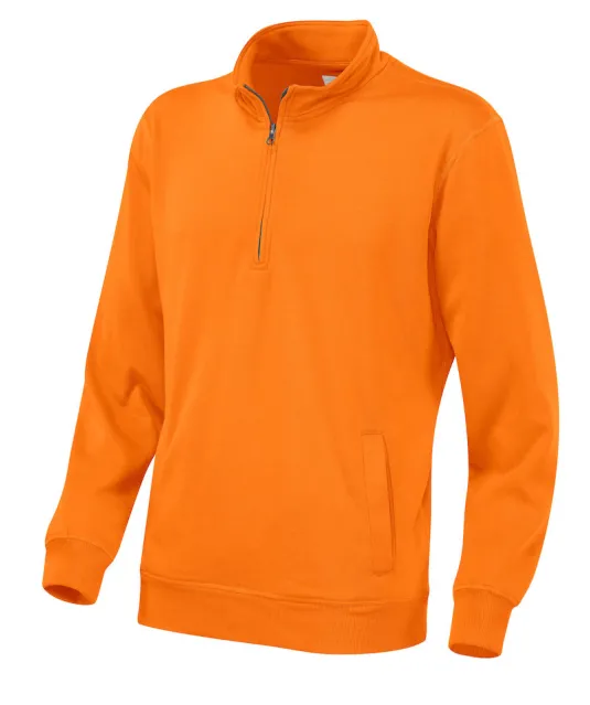 SWEATER HALF ZIP UNISEX - GOTS GECERTIFICEERD Oranje