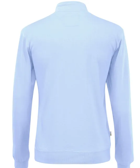 SWEATER HALF ZIP UNISEX - GOTS GECERTIFICEERD Lichtblauw