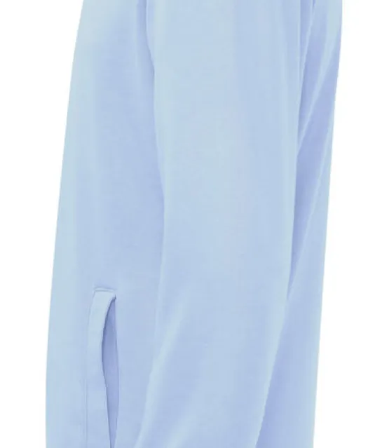 SWEATER HALF ZIP UNISEX - GOTS GECERTIFICEERD Lichtblauw