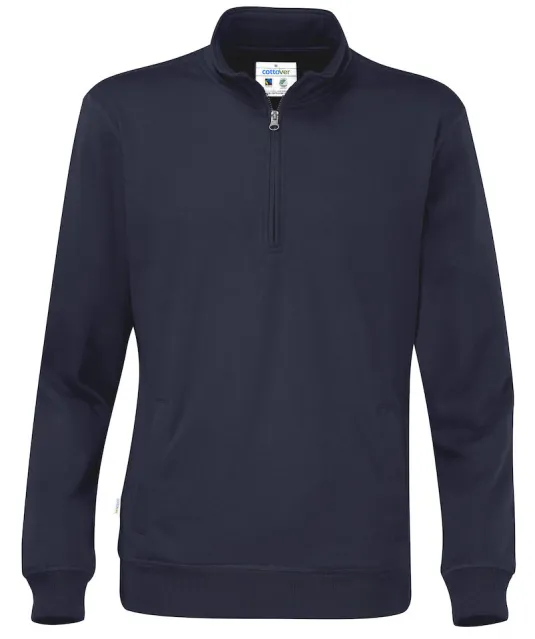 SWEATER HALF ZIP UNISEX - GOTS GECERTIFICEERD Marine