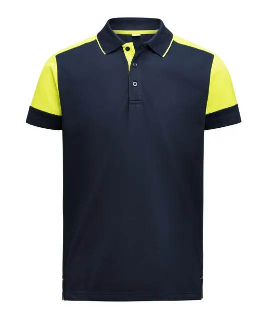 Prime Polo Heren Marine/neongeel