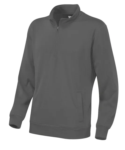 SWEATER HALF ZIP UNISEX - GOTS GECERTIFICEERD Wit