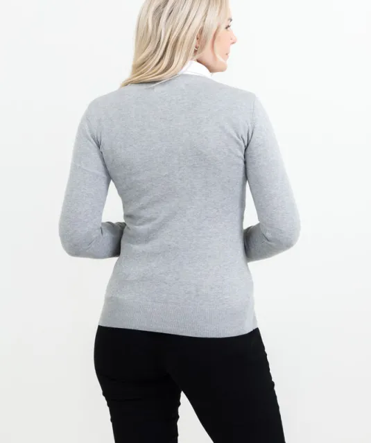 Ashland U Gebreide Sweater Dames Grijs mélée