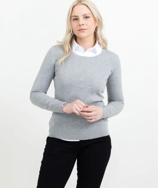 Ashland U Gebreide Sweater Dames Grijs mélée