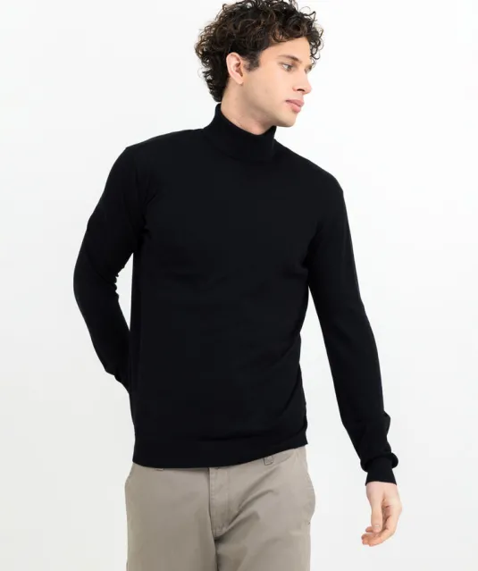 Ashland Turtle Gebreide Sweater Heren Zwart