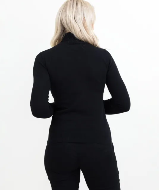 Ashland Turtle Gebreide Sweater Dames Zwart