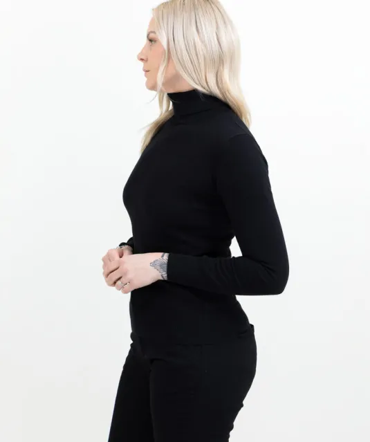 Ashland Turtle Gebreide Sweater Dames Zwart
