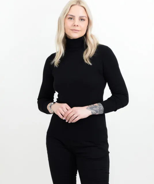 Ashland Turtle Gebreide Sweater Dames Zwart