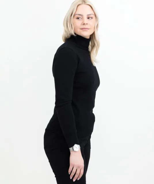 Ashland Turtle Gebreide Sweater Dames Zwart