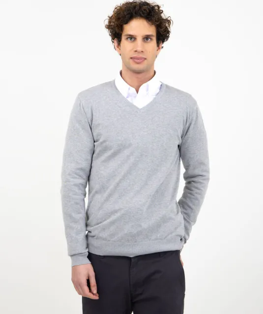 Ashland V Gebreide Sweater Heren Grijs mélée