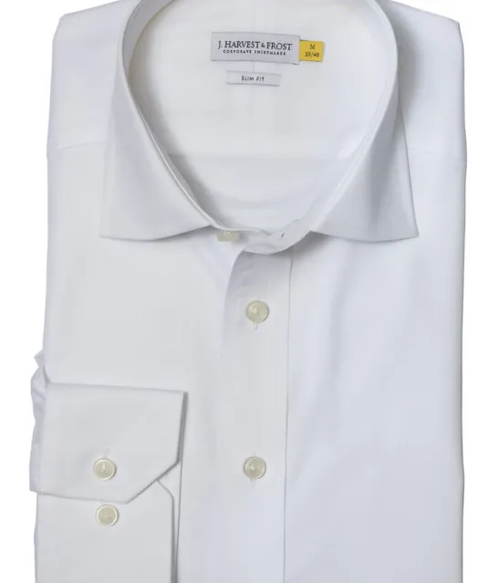 Yellow Bow 50  Hemd Slim Fit Heren Wit