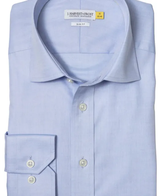 Yellow Bow 50  Hemd Slim Fit Heren Lichtblauw