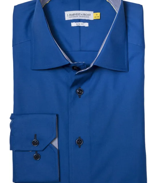 Yellow Bow 51  Hemd Slim Fit Heren Vintage blauw