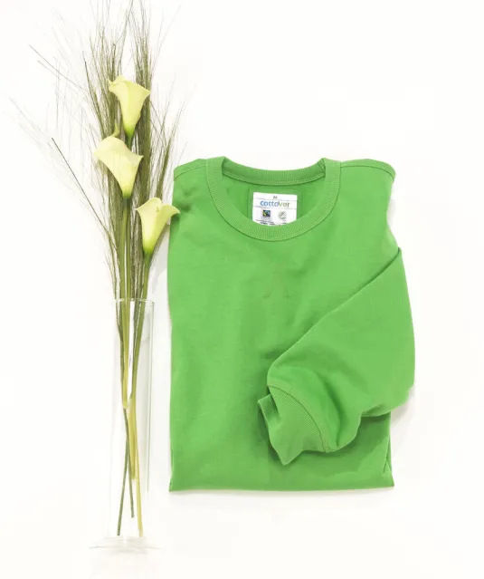 SWEATER CREW NECK UNISEX - GOTS GECERTIFICEERD Groen