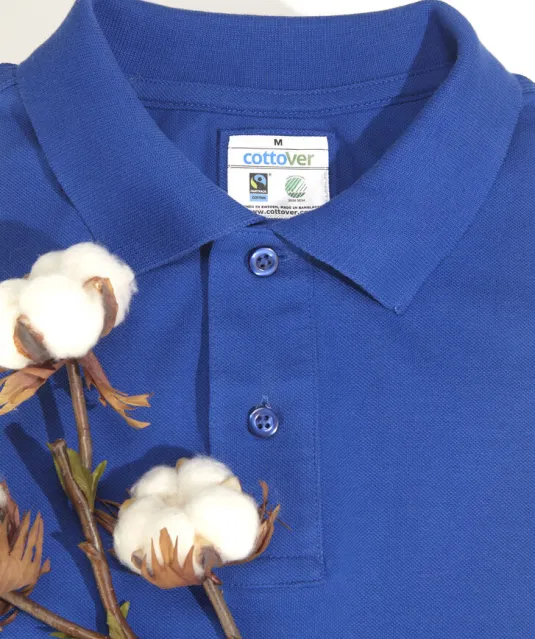 POLO PIQUE MAN - GOTS GECERTIFICEERD Blauw