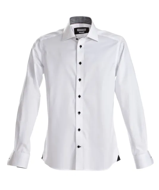 Red Bow 20  Hemd Slim Fit Heren Wit/zwart