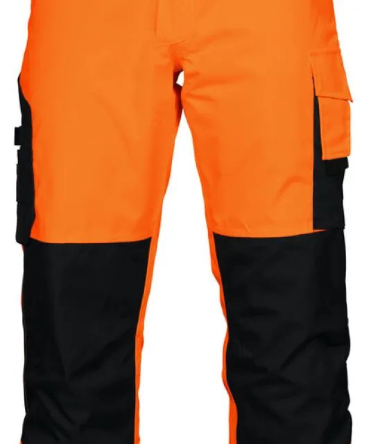 6514 GEVOERDE SIGNALISATIEREGENBROEK EN ISO 20471 KLASSE 2 Oranje/zwart