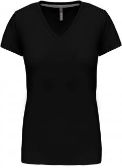 Kariban Dames T shirt V hals Korte Mouwen