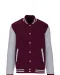 K497 - College jacket unisex Wine / Oxford Grey